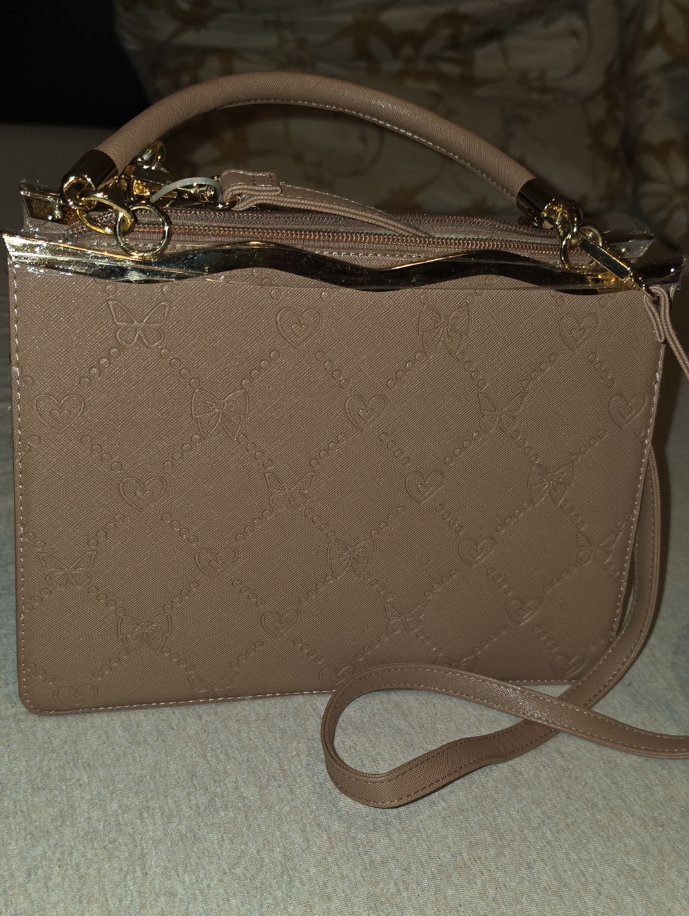 Elegant Women’s Top-Handle Crossbody Bag in Taupe